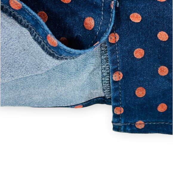 Pilcro Skirt Denim Polka Dot Retro Mod Preppy Blue 29 Indie Sleaze - Picture 7 of 12